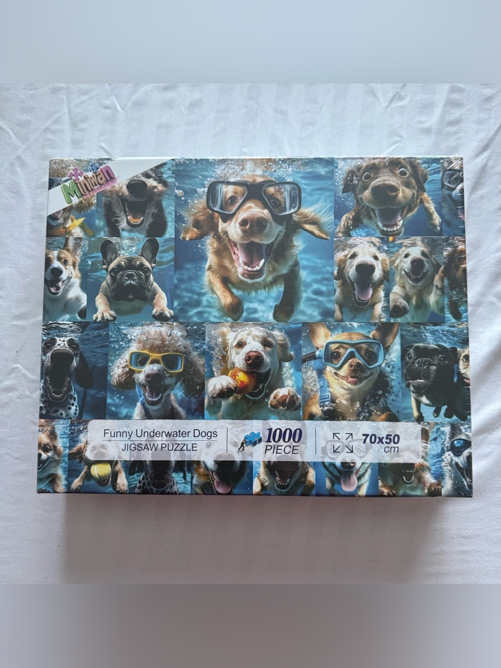 FUNNY UNDERWATER DOGS Jigsaw Puzzle 1000 Pieces Swimming Miniwan 27.25" X 19.50"